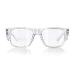 SAFESTYLE FCC100 - Fusions Clear Frame Clear Lens Safety Glasses Head, Eye & Ear protection