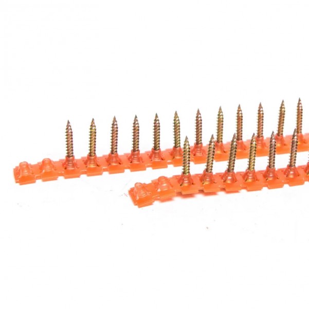Senco 06A25MYA - 11tpi x 25mm Yellow Zinc Box Of 1000 Collated Screws  Nail Gun Nails Consumables