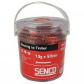 Senco 10D50MYTA - 11tpi x 50mm Ribbed yellow Zinc Plated 10 Gauge Tub Of 800 Collated Screws 