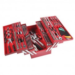 SidChrome SCMT10136 - 136 Piece Metric/AF 5 Tray Cantilever Tool Box Kit