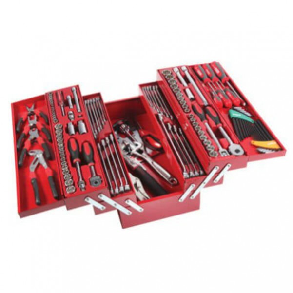 SidChrome SCMT10136 - 136 Piece Metric/AF 5 Tray Cantilever Tool Box Kit