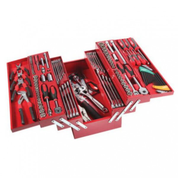 SidChrome SCMT10136 - 136 Piece Metric/AF 5 Tray Cantilever Tool Box Kit Workshop Tool Boxes & Trolleys