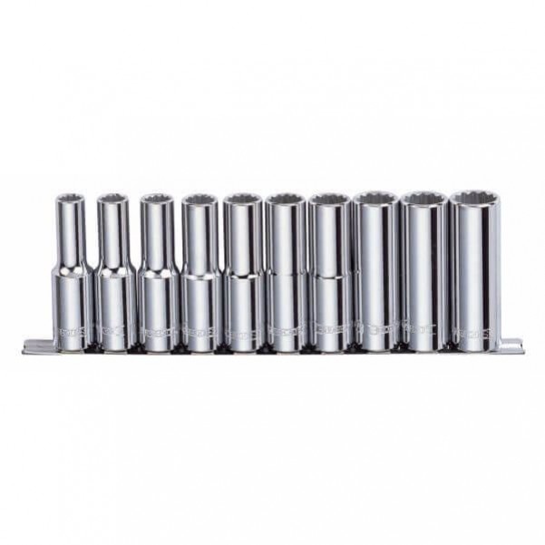 Sidchrome SCMT14252 - 10 Piece 1/2” Drive Socket Set - Metric Deep