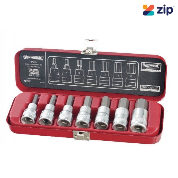 Sidchrome SCMT14274 - 7 Piece 1/2” Drive In-Hex Socket Set - Metric