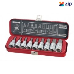 Sidchrome SCMT14465 - 9 Piece 1/2” Drive In-Hex Socket Set - AF