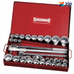 Sidchrome 15106 - 32 Piece Metric/AF 3/4” Drive Socket Set