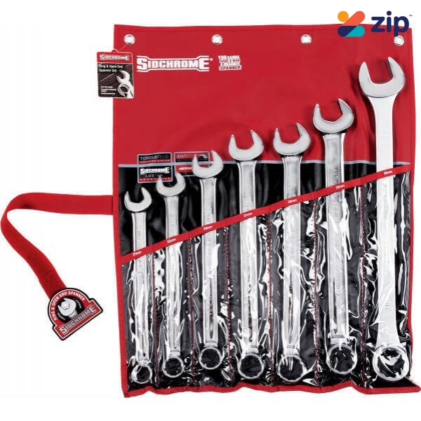 Sidchrome SCMT22209 - 7 Piece Ring Open End Metric Spanner Set