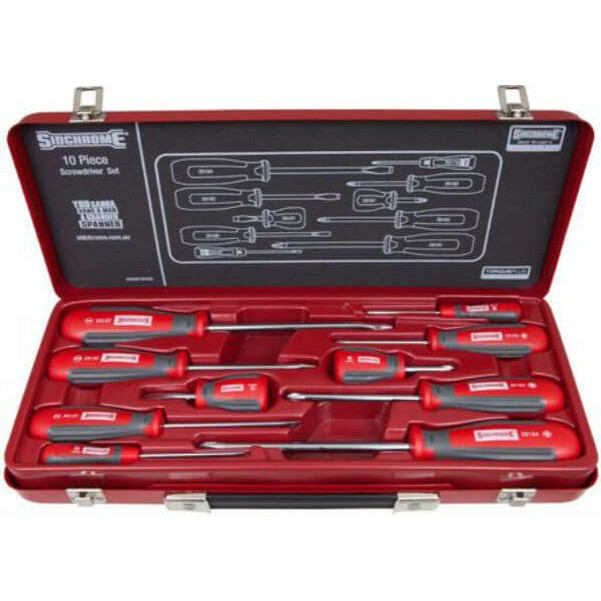 Sidchrome SCMT29102 - 10 Piece Ergonomic Screwdriver Set Screwdriver