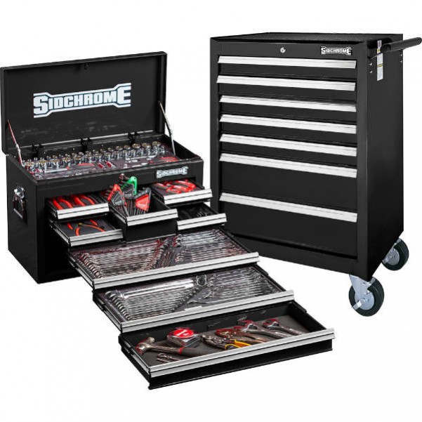 Sidchrome SCMT10159B - 262 Piece Black Metric/AF Tool Kit Tool Kit