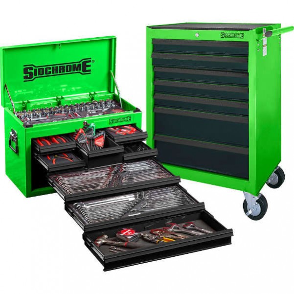 Sidchrome SCMT10159G - 262 Piece Green Metric/AF Tool Kit Tool Kit