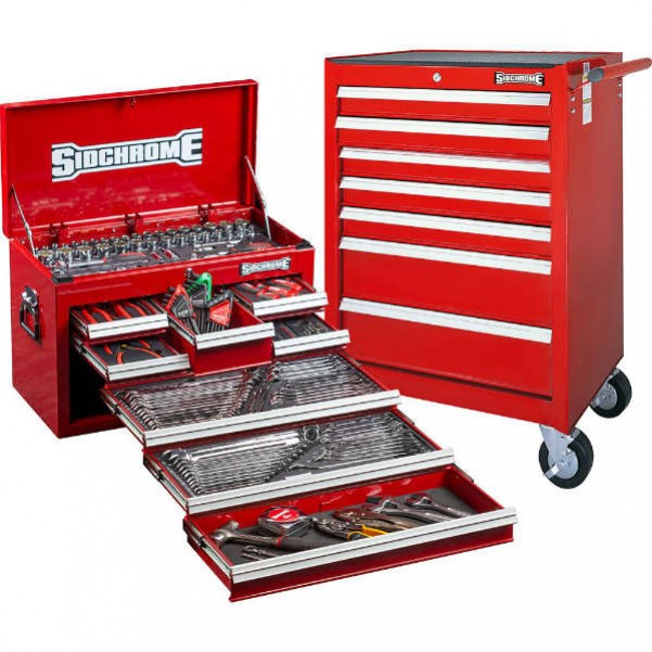 Sidchrome SCMT10159R - 262 Piece Red Metric/AF Tool Kit