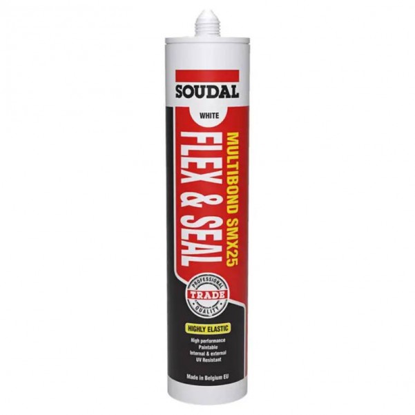 Soudal 152771 - 290ml White Multibons SMX25 Flex & Seal Adhesives-Sealants