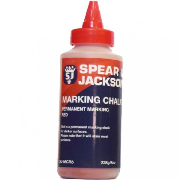 Spear & Jackson SJ-MCR8 - 8oz Red Permanent Marking Chalk Chalk Lines and Chalk