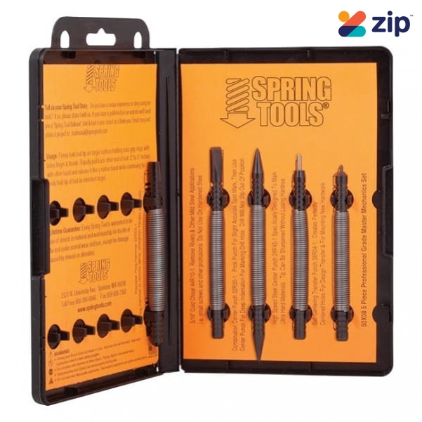 SPRING TOOLS ST50X08 - 5 pce Assorted Punches and Chisel Automotive Set