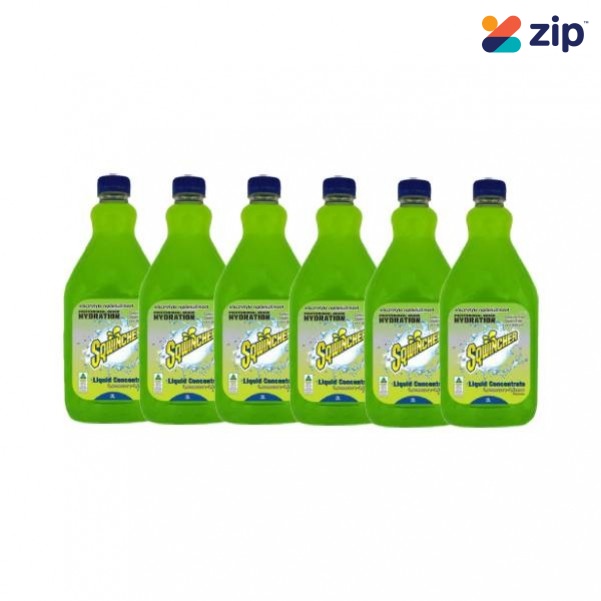 Sqwincher SQ0028 - 6 Pack 2L Lemon Lime Electrolyte Liquid Concentrate