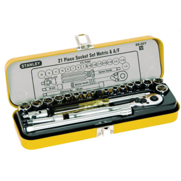 Stanley 89-507 - 21 Piece 1/4" Drive Metric and A/F Socket Set