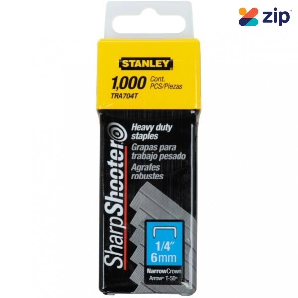 Stanley TRA704T - 1,000 Pc 1/4" (6mm) Heavy Duty Sharpshooter Staples Staple Gun