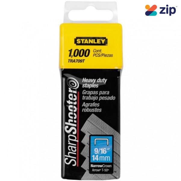 Stanley TRA709T - 1000 Pc 9/16" (14mm) Heavy Duty Sharpshooter Staples