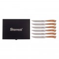 Starrett SKK-6WD - Professional 6 Piece Steak Knife Set with Case