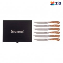 Starrett SKK-6WD - Professional 6 Piece Steak Knife Set with Case