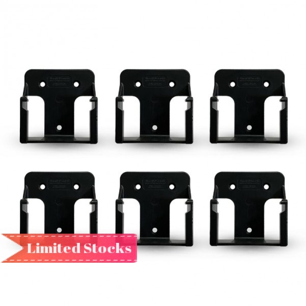 StealthMounts BM-MHH18-BLK-6 - HiKOKI 18V & MultiVolt 6-Pack Black Battery Mounts