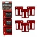 StealthMounts BM-MW18-RED-6 - 6 Pack Red Battery Mounts suit Milwaukee 18V Battery