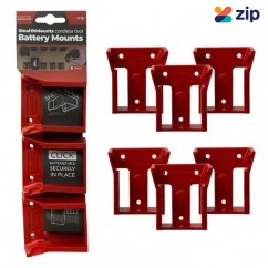 StealthMounts BM-MW18-RED-6 - 6 Pack Red Battery Mounts suit Milwaukee 18V Battery