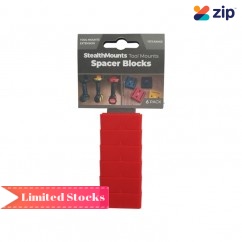StealthMounts TMSPACE-RED-6 - 6-Pack Red 12mm Universal Tool Mount Spacers