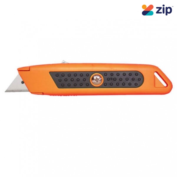 Sterling 114-2R - Auto-Retracting Orange Safety Knife With Rubber Grip