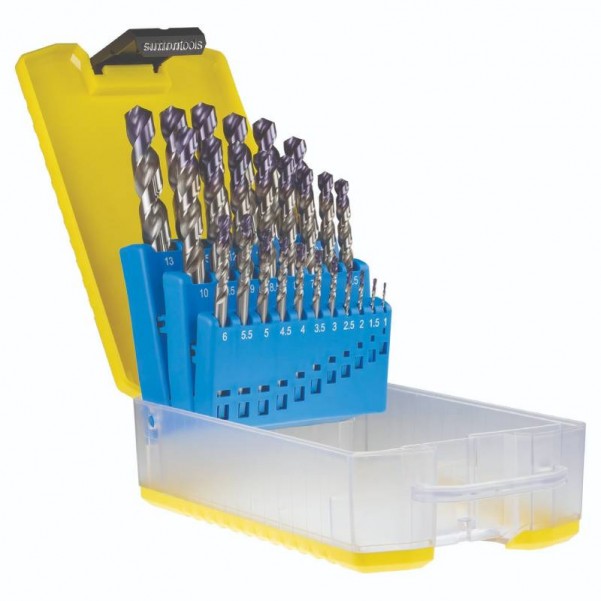 Sutton D180SM3 - 25 Piece 1-13mm R40 Inox HSS TiAlN Jobber Metric Drill Set HSS Drill Bits