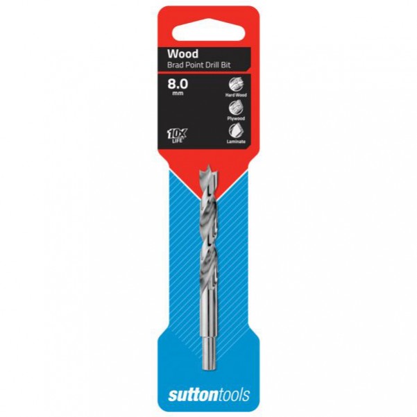 Sutton Tools D5000800 - 8 x 117mm Brad Point Wood Drill Bit Drill Bits