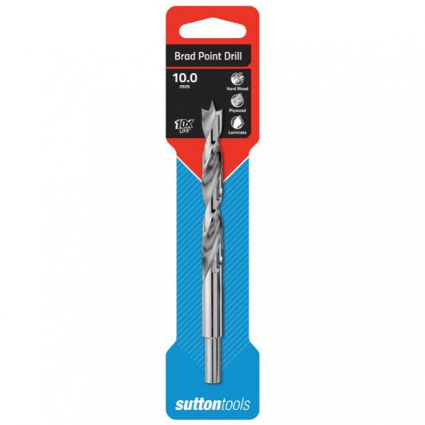 Sutton Tools D5001000 - 10 x 133mm Brad Point Wood Drill Bit Drill Bits