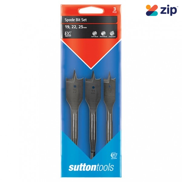 Sutton Tools D501SS3 - 3 PC 19-25mm Spade Bit Set