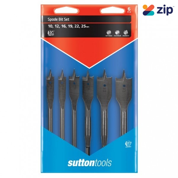 Sutton Tools D501SS6W - 6 Pieces Spade Bit Set