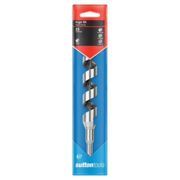 Sutton Tools D5102500 - 25 X 210mm 1/4-HEX Shank Alloy Steel Short Series  Auger Bit Drill Bits