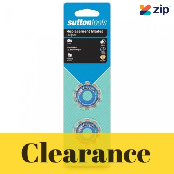 Sutton Tools H6010360 - 36mm Internal Ezygrind PVC 2 Pack Pipe Cutter Replacement Blades Diamond Blades