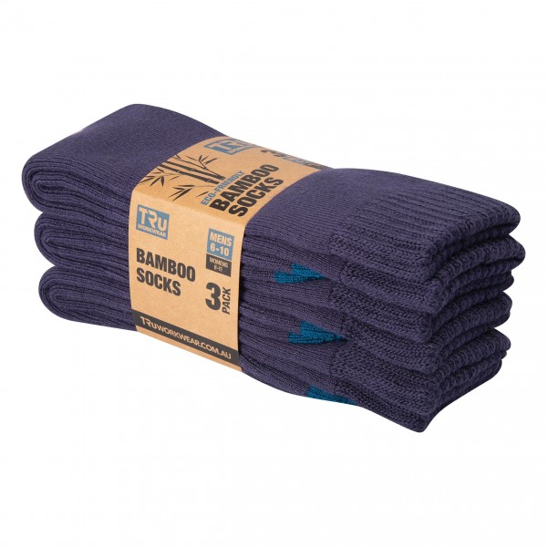 TRU TA1030 Eco-Friendly Bamboo Socks Triple Pack - Navy