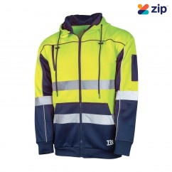 TRU TF2959T1 Workwear Two-Tone Fleece Hoodie With Reflective Tape - Yellow / Navy