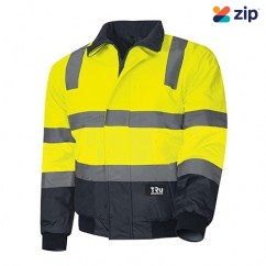 TRU TJ2946T4 Workwear Pilot Jacket With Reflective Tape - Yellow / Navy