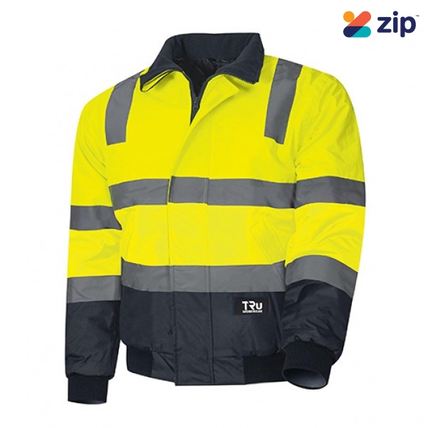 TRU TJ2946T4 Workwear Pilot Jacket With Reflective Tape - Yellow / Navy