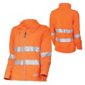 TRU TJW1960T Womens Softshell Full Zip Jacket with Reflective Tape - Orange