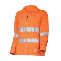 TRU TJW1960T Womens Softshell Full Zip Jacket with Reflective Tape - Orange