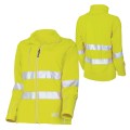 TRU TJW1960T Womens Softshell Full Zip Jacket with Reflective Tape - Yellow