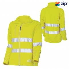 TRU TJW1960T Womens Softshell Full Zip Jacket with Reflective Tape - Yellow