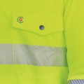 TRU TS2425T1 Recycled Anti-Microbial Micromesh L/S Two Tone Hi-Vis Polo Shirt With Segmented Tape - Yellow / Navy