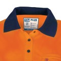 TRU TSW2425 Recycled Womens Anti-Microbial Micromesh L/S Two Tone Hi-Vis Polo Shirt - Orange / Navy