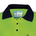 TRU TSW2425T1 Recycled Womens Anti-Microbial Micromesh L/S Two Tone Hi-Vis Polo Shirt With Segmented Tape - Yellow / Navy