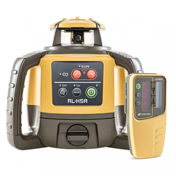 Topcon RL-H5A - Self Leveling Construction Red Beam Rotating Laser Level Kit w/ LS-80X Receiver 1021200-46