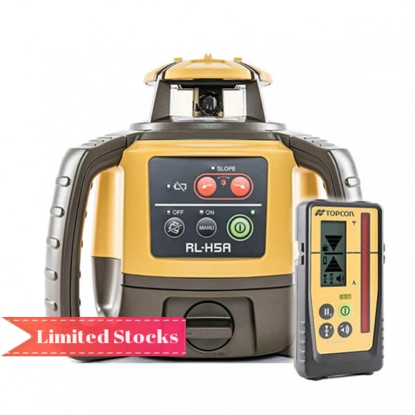Topcon RL-H5APREMRECH - Self Leveling Construction Red Beam Rotating Laser Level w/ LS-100D Receiver & Rechargeable Battery 1021200-10