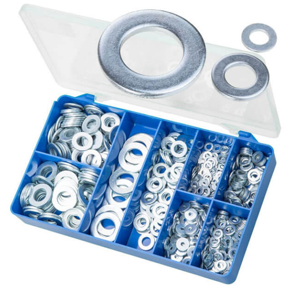 Torres HAK07 - 500 PCE Flat Washers Heavy Duty Zinc Plated Kit Screws Torres HAK07 - 500 PCE Flat Washers Heavy Duty Zinc Plated Kit Screws